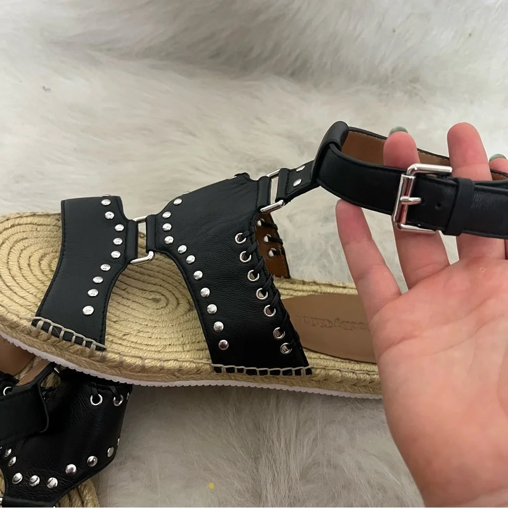See by Chloe Yuna Espadrille Woven Studded Leather Sandals - Picture 11 of 11